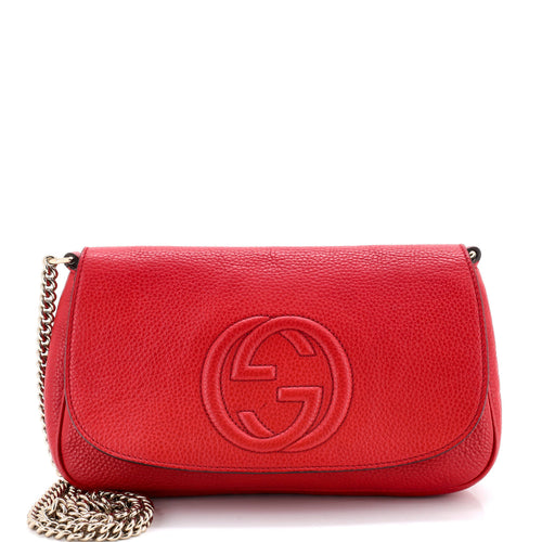 GUCCI Soho Chain Crossbody Bag Leather Medium