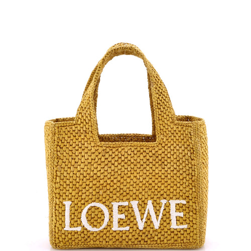 LOEWE Paula's Ibiza Logo Convertible Tote Raffia Small