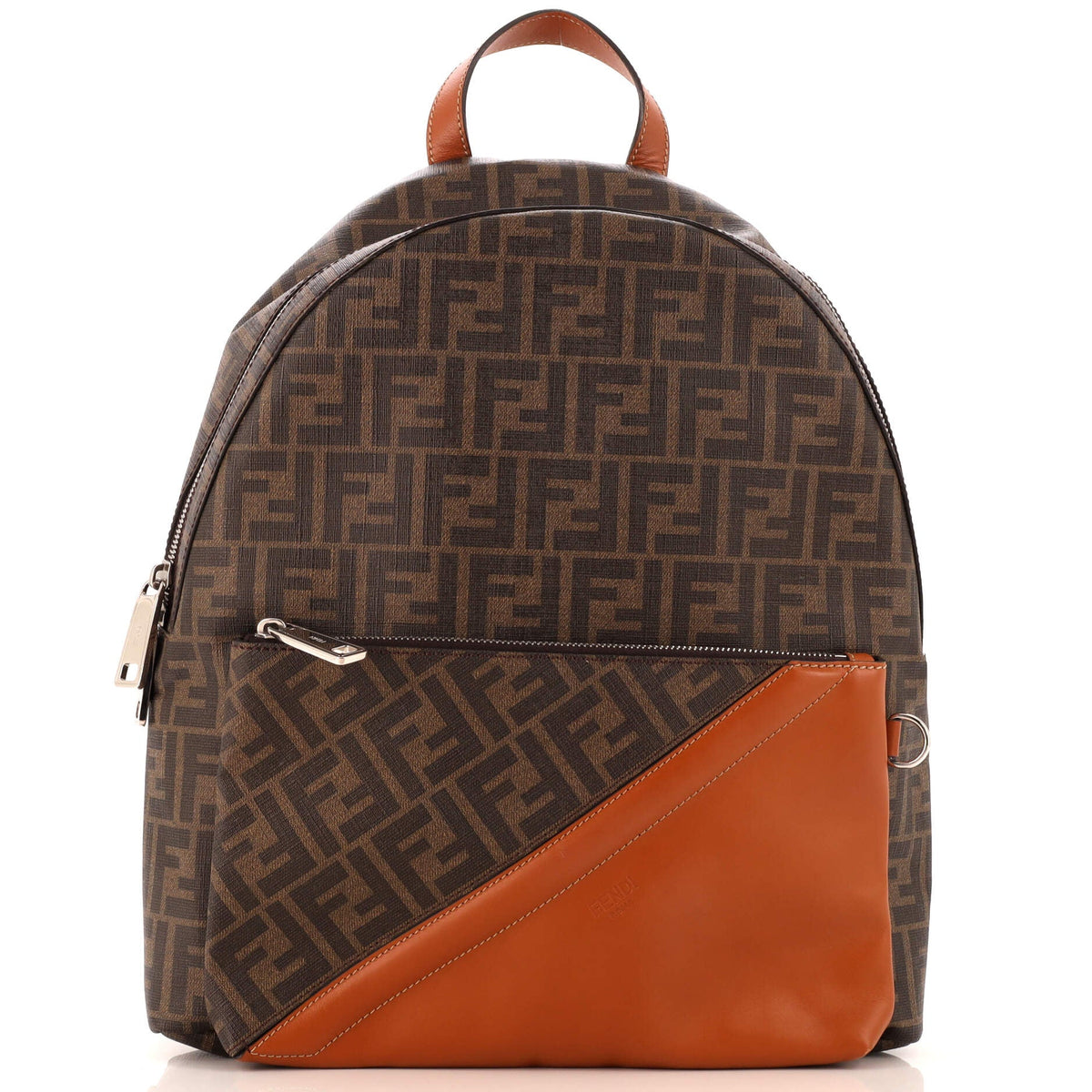 Fendi FENDI Front Pocket Backpack Zucca Coated Canvas and Leather