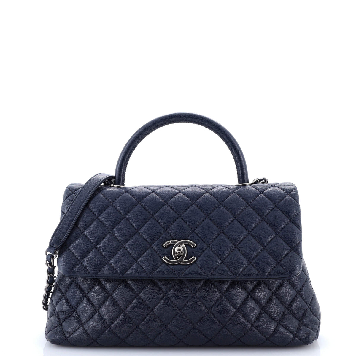Chanel CHANEL Coco Top Handle Bag Quilted Caviar Medium