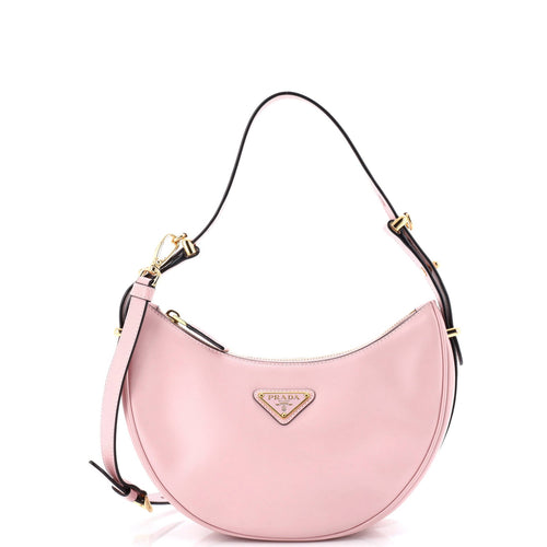 PRADA Arque Half Moon Hobo Leather Small