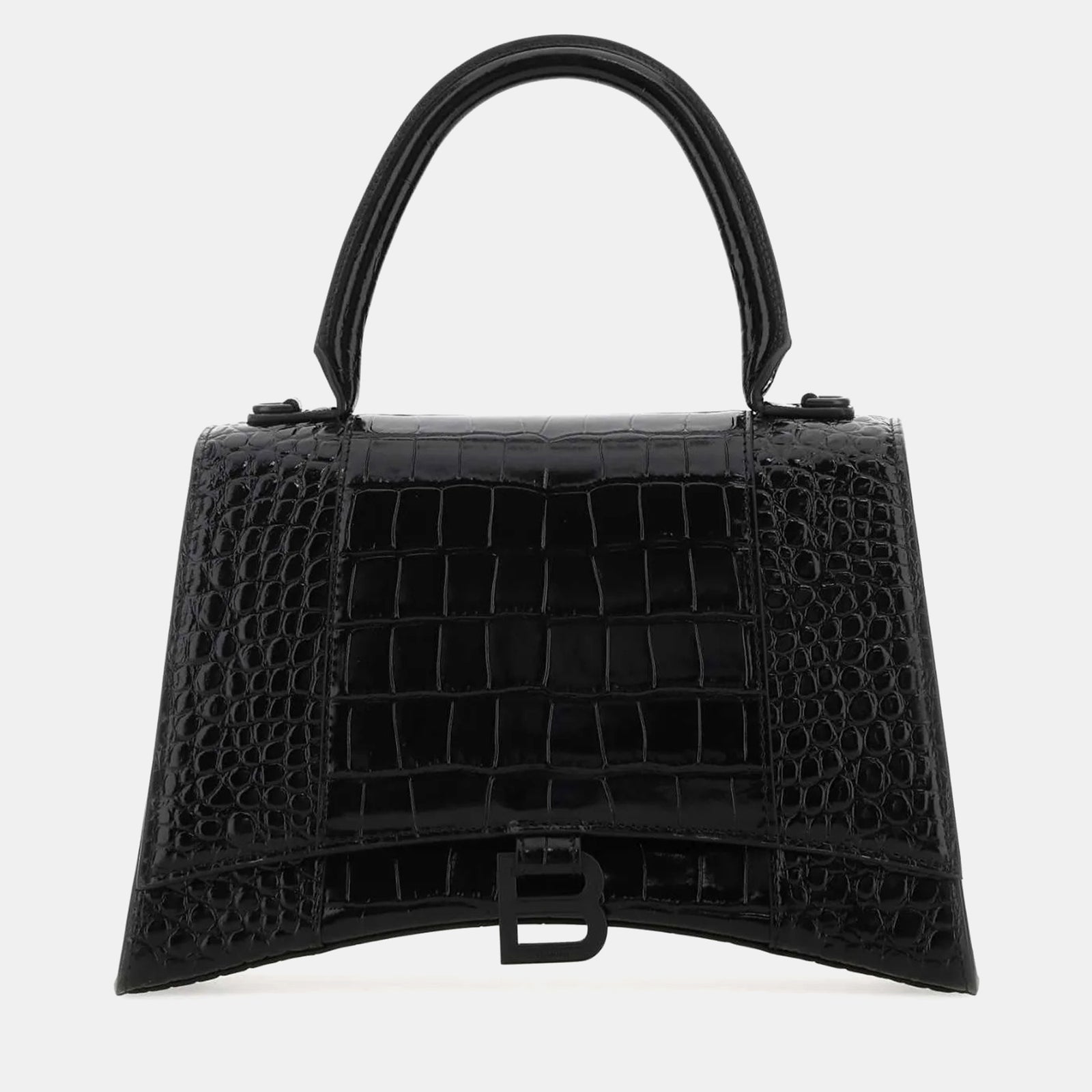 Balenciaga Black Leather Hourglass Handbag