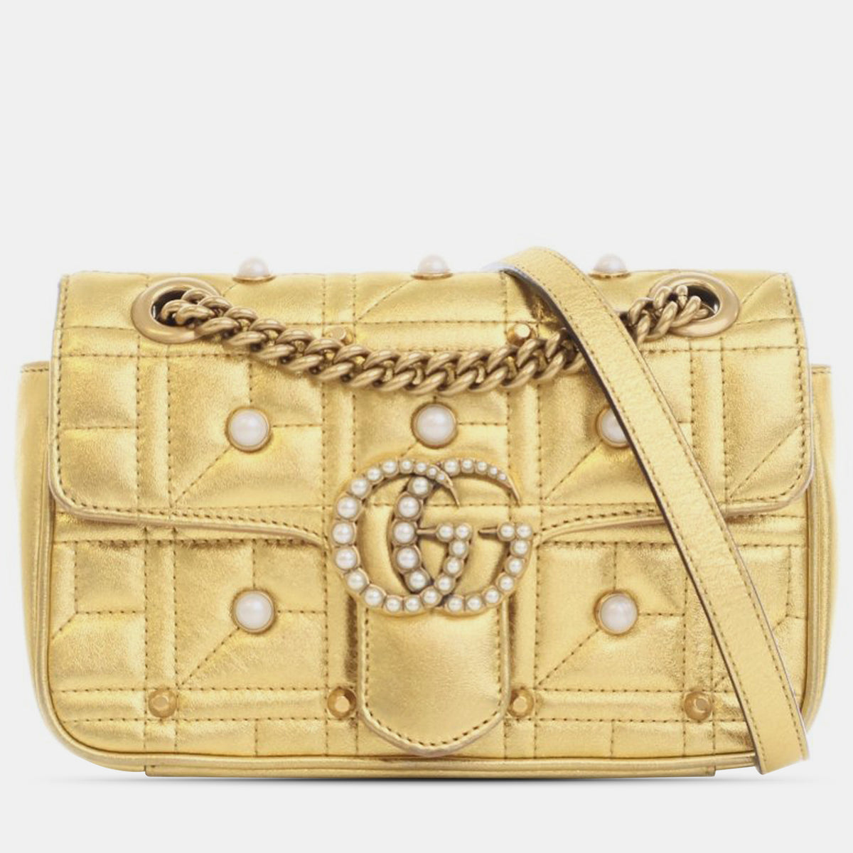 Gucci Mini GG Marmont Pearly Matelasse Crossbody