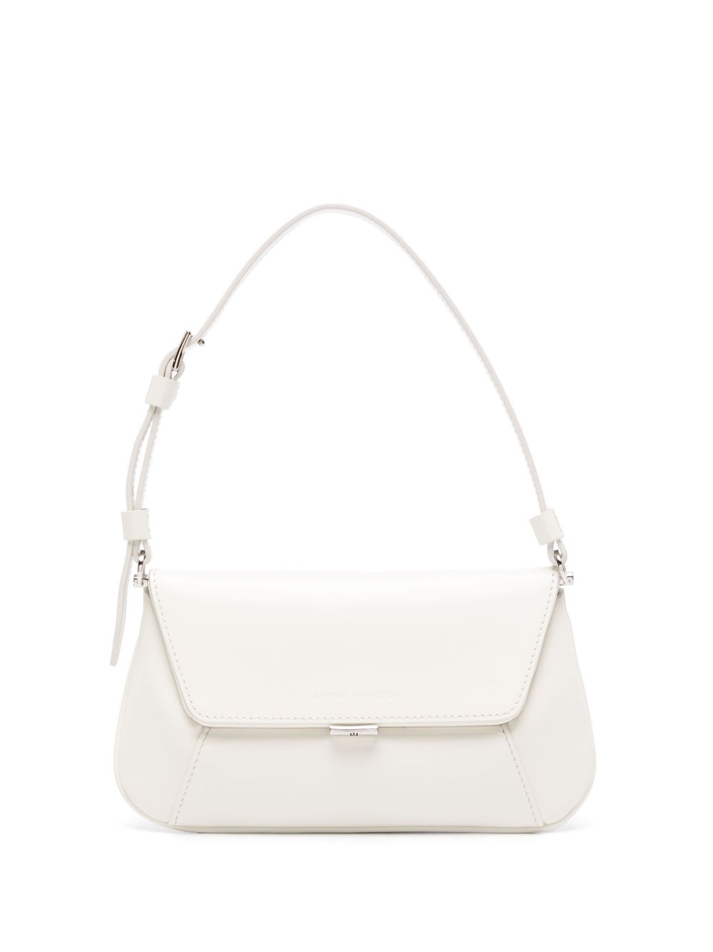 Amina Muaddi Women's Ami Mini Leather Shoulder Bag in White | Size UNI | AMIMINISPAZZOLATOOPTICWHITE