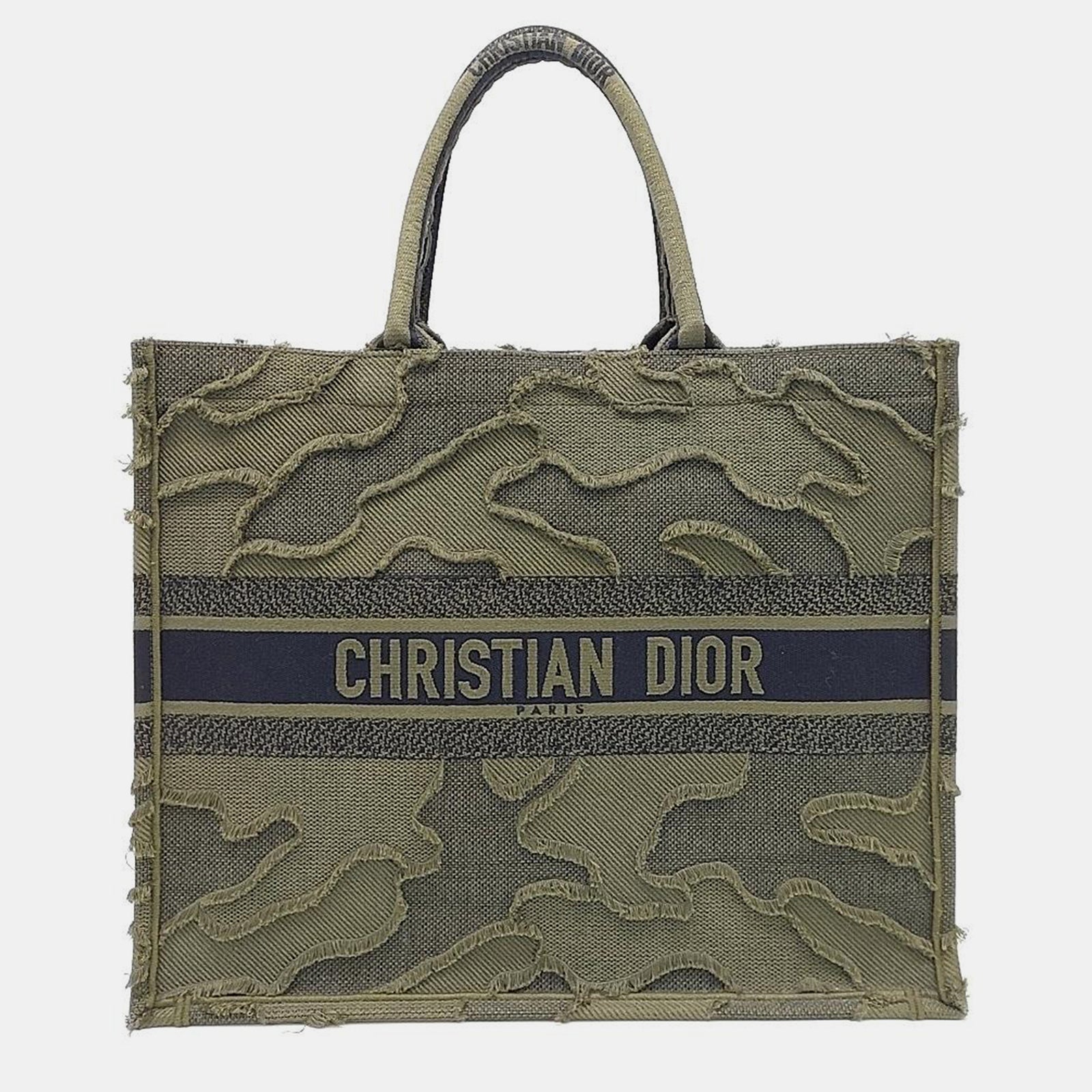 Dior Deep Khaki Canvas Book Tote Bag