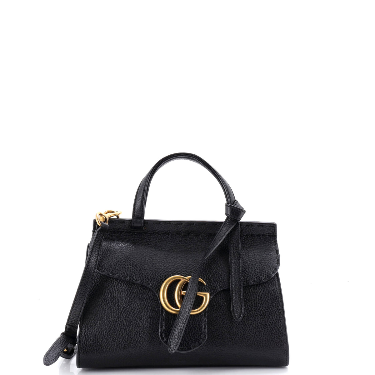 Gucci GUCCI GG Marmont Top Handle Bag Leather Mini