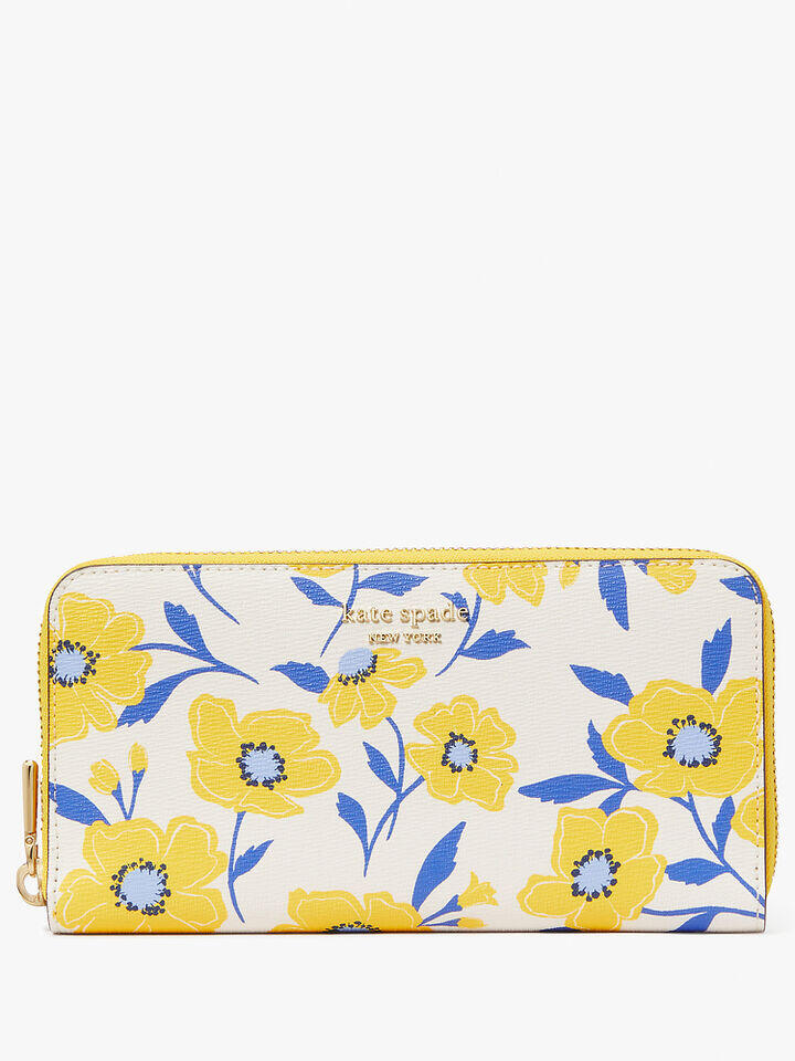 Kate Spade Au Morgan Sunshine Floral Printed Zip-Around Continental Wallet