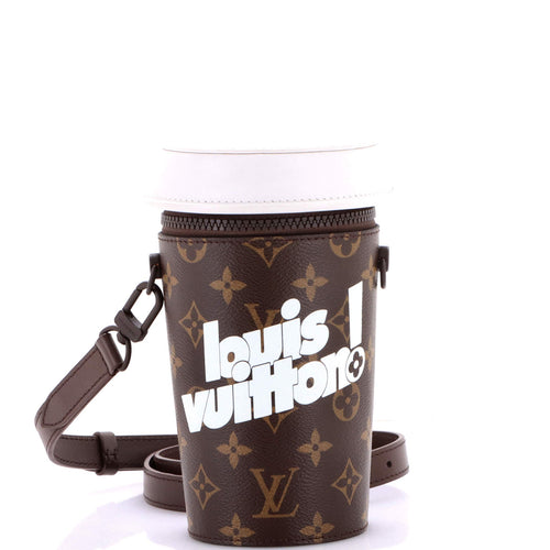 Coffee Cup Convertible Pouch Everyday Signature Vintage Monogram Canvas