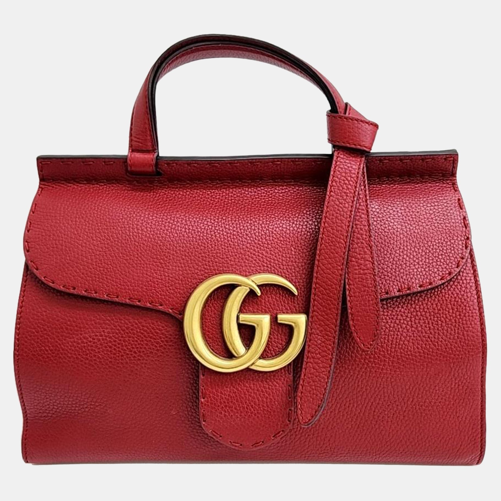 Gucci Sac fourre-tout en cuir rouge GG Marmont