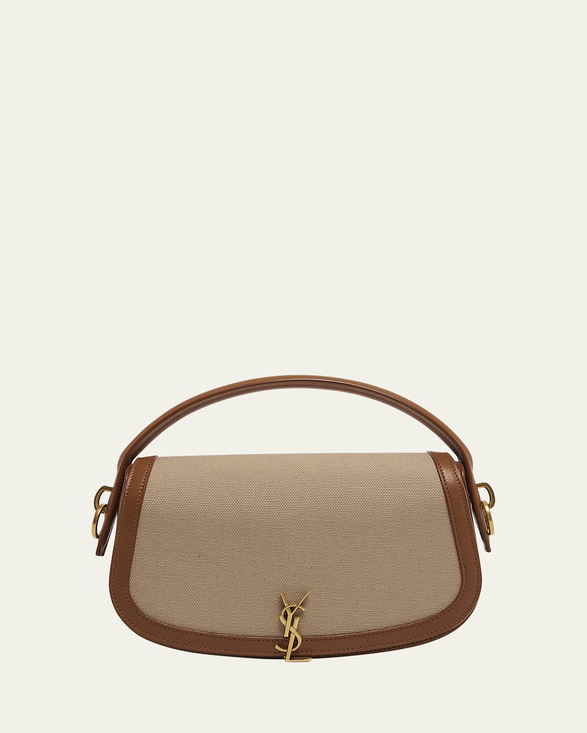Saint Laurent Voltaire YSL Shoulder Bag in Canvas and Leather