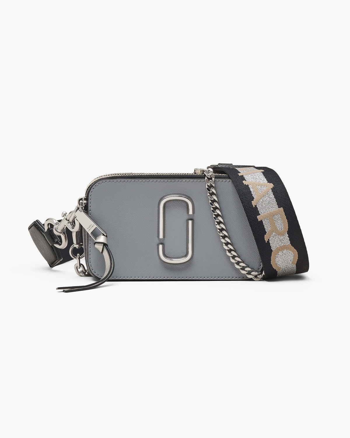 Marc Jacobs Marc Jacobs The Chain Snapshot Bag in Wolf Grey Multi Stripe