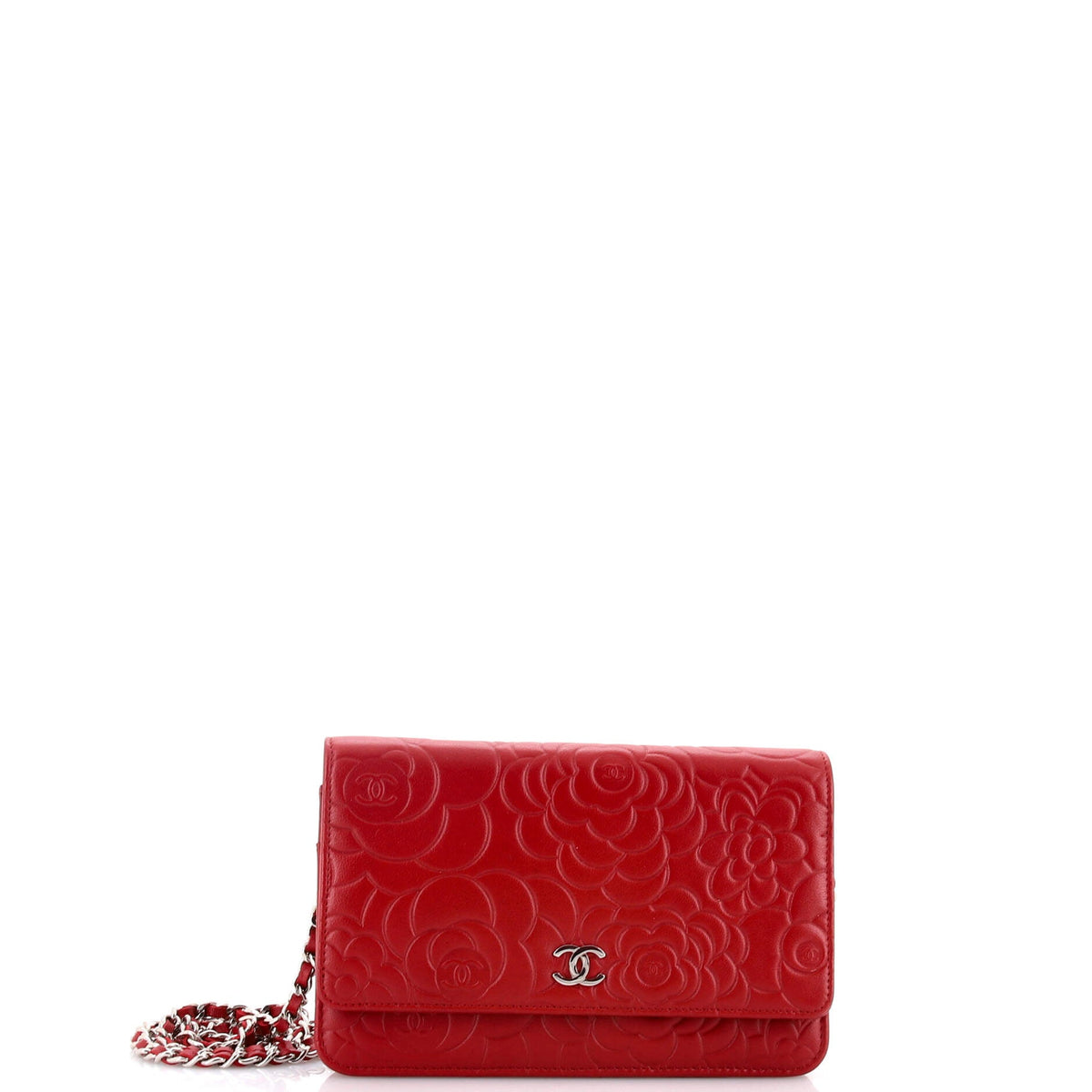 Chanel CHANEL Wallet on Chain Camellia Lambskin