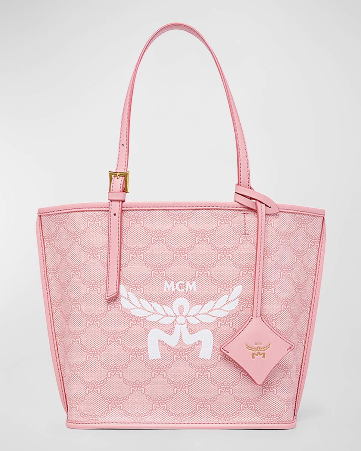 MCM Lauretos Monogram Canvas Shopper Tote Bag