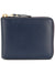 Women's Navy Leather Zipped Wallet in Blue | Size UNICA | SA7100