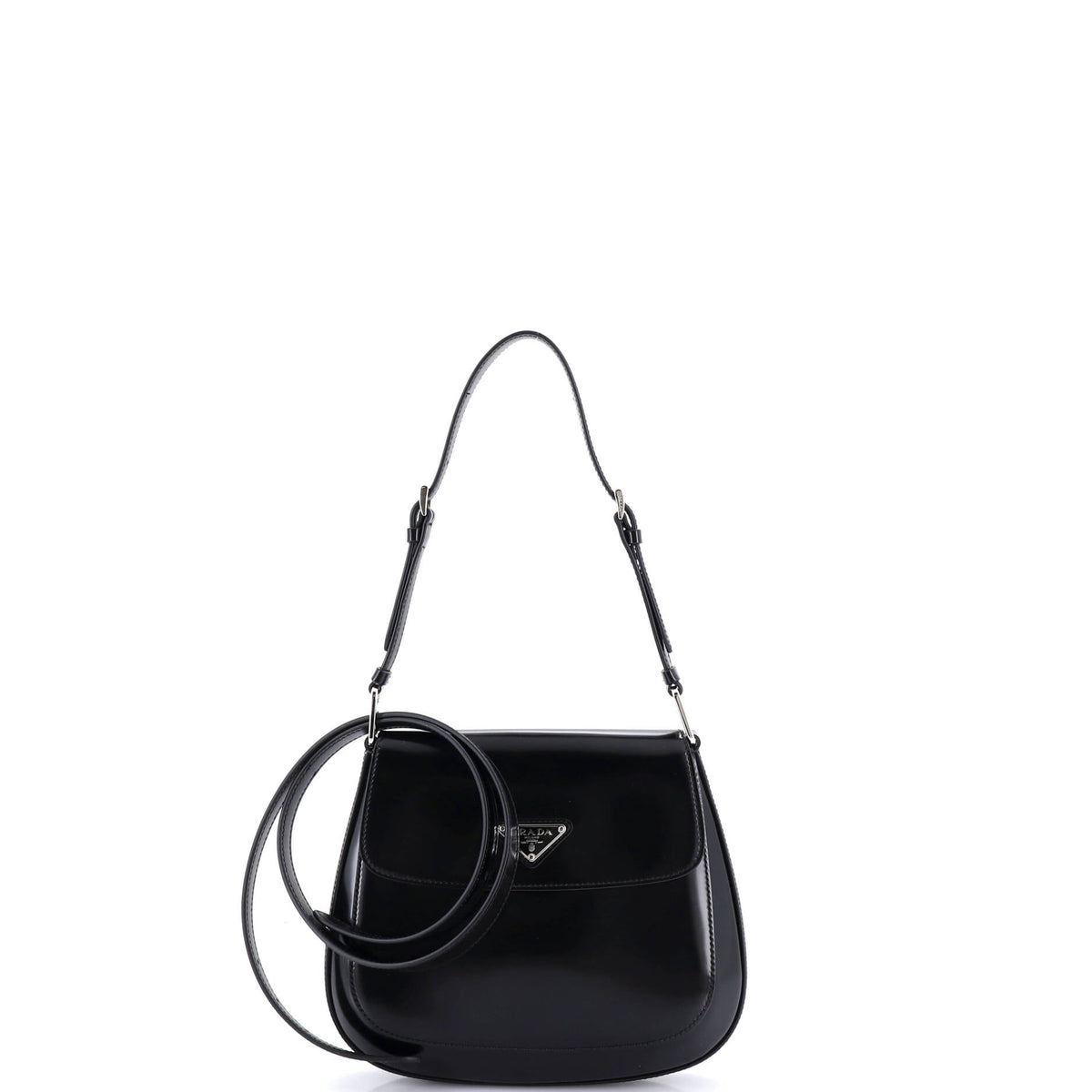 Prada PRADA Cleo Flap Shoulder Bag Spazzolato Leather Small