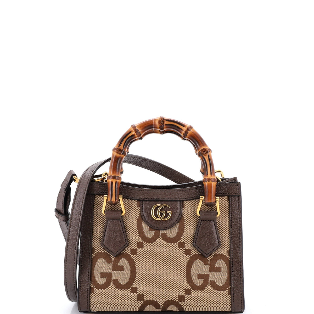 Gucci GUCCI Diana NM Bamboo Handle Tote Jumbo GG Canvas Mini