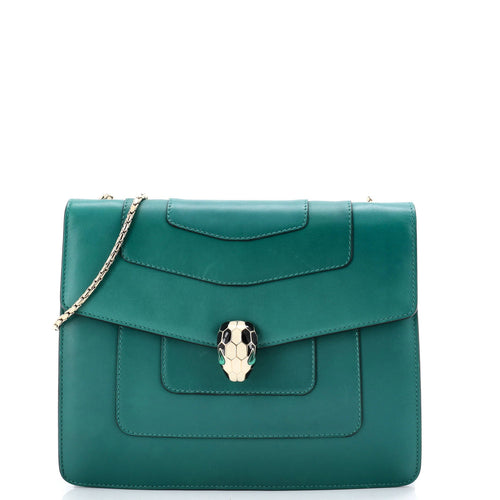 BVLGARI Serpenti Forever Square Shoulder Bag Leather Medium