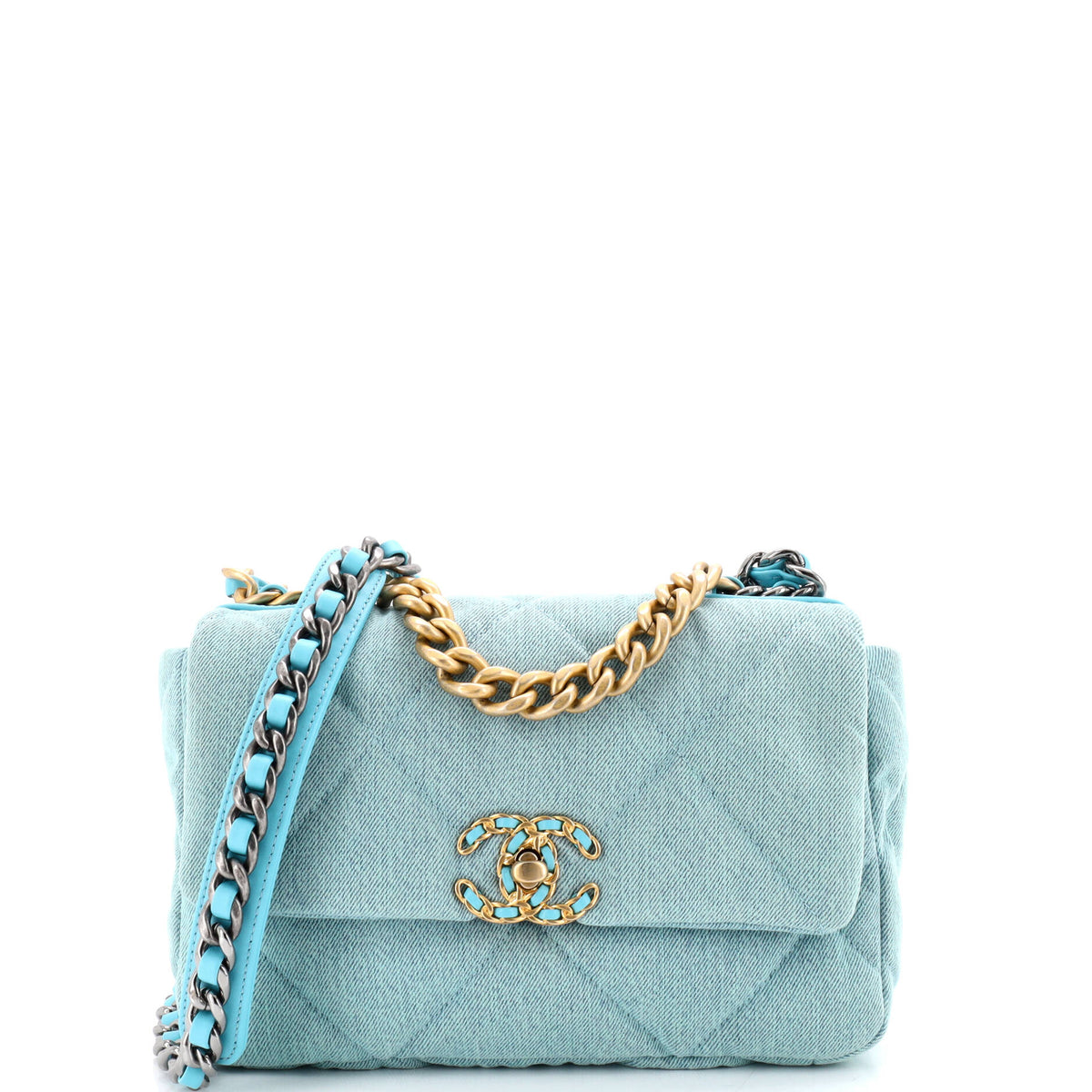 Chanel CHANEL 19 Flap Bag Quilted Denim Medium
