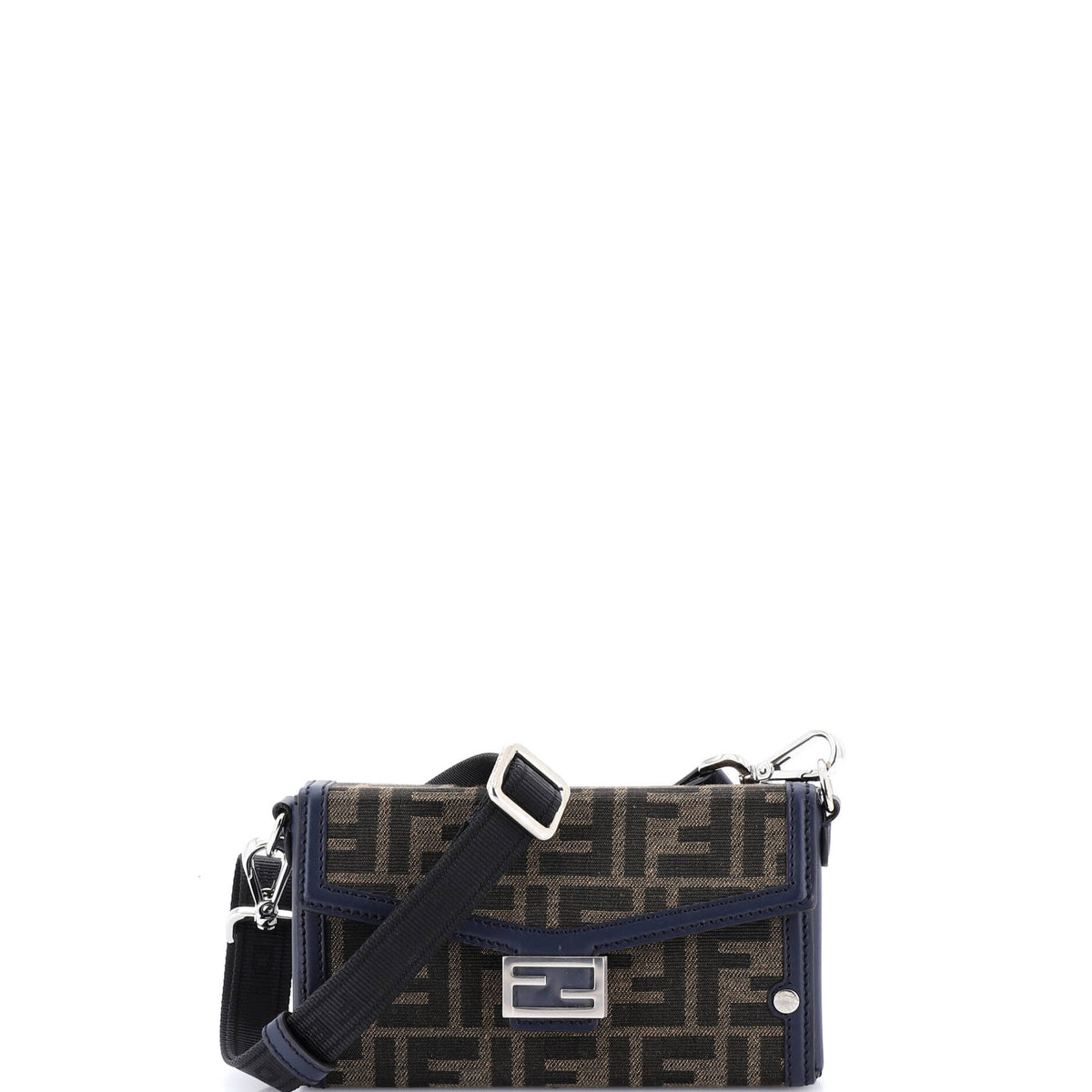 Fendi FENDI Baguette Soft Trunk Phone Pouch Zucca Canvas and Leather