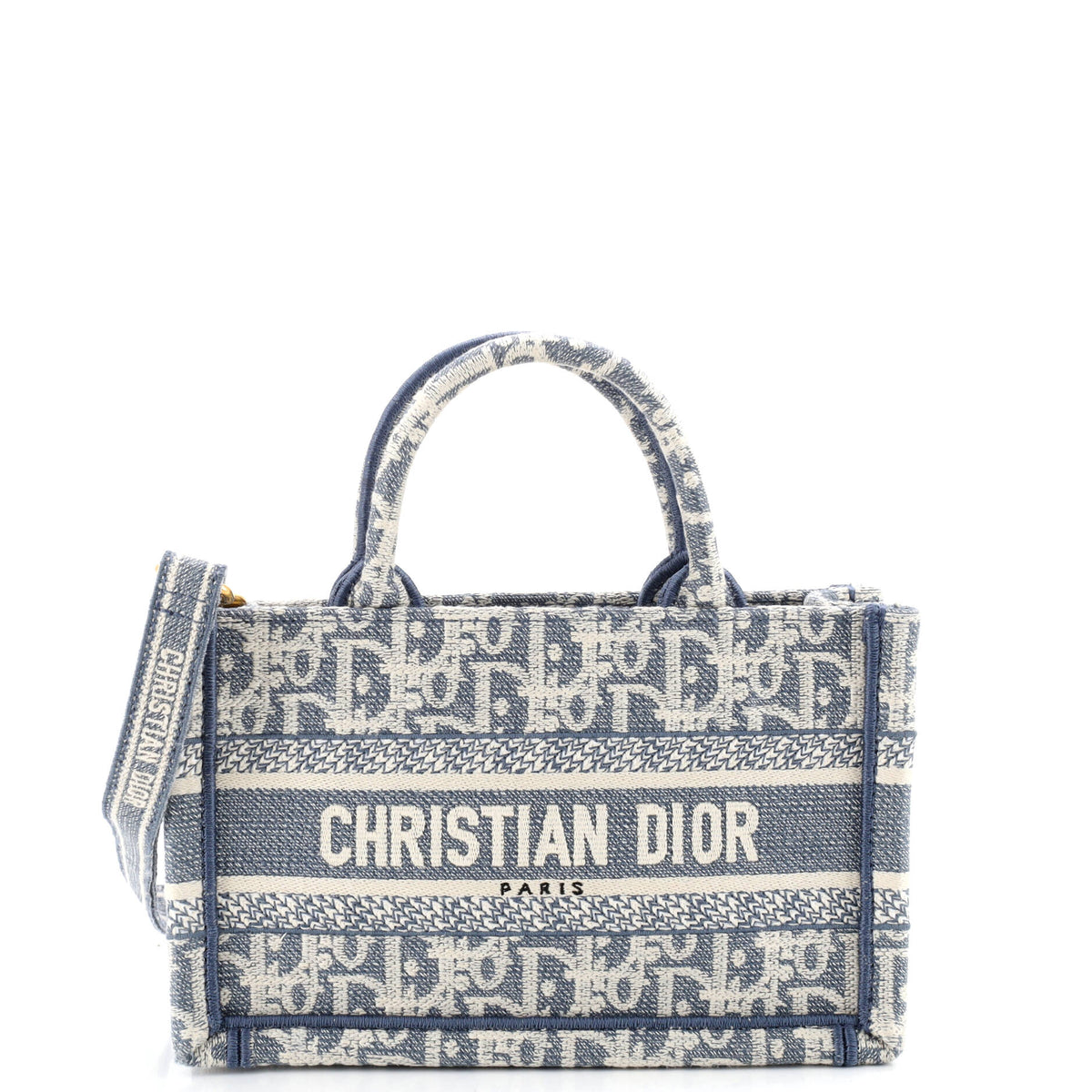 Christian Dior Book Tote with Strap Oblique Canvas Mini