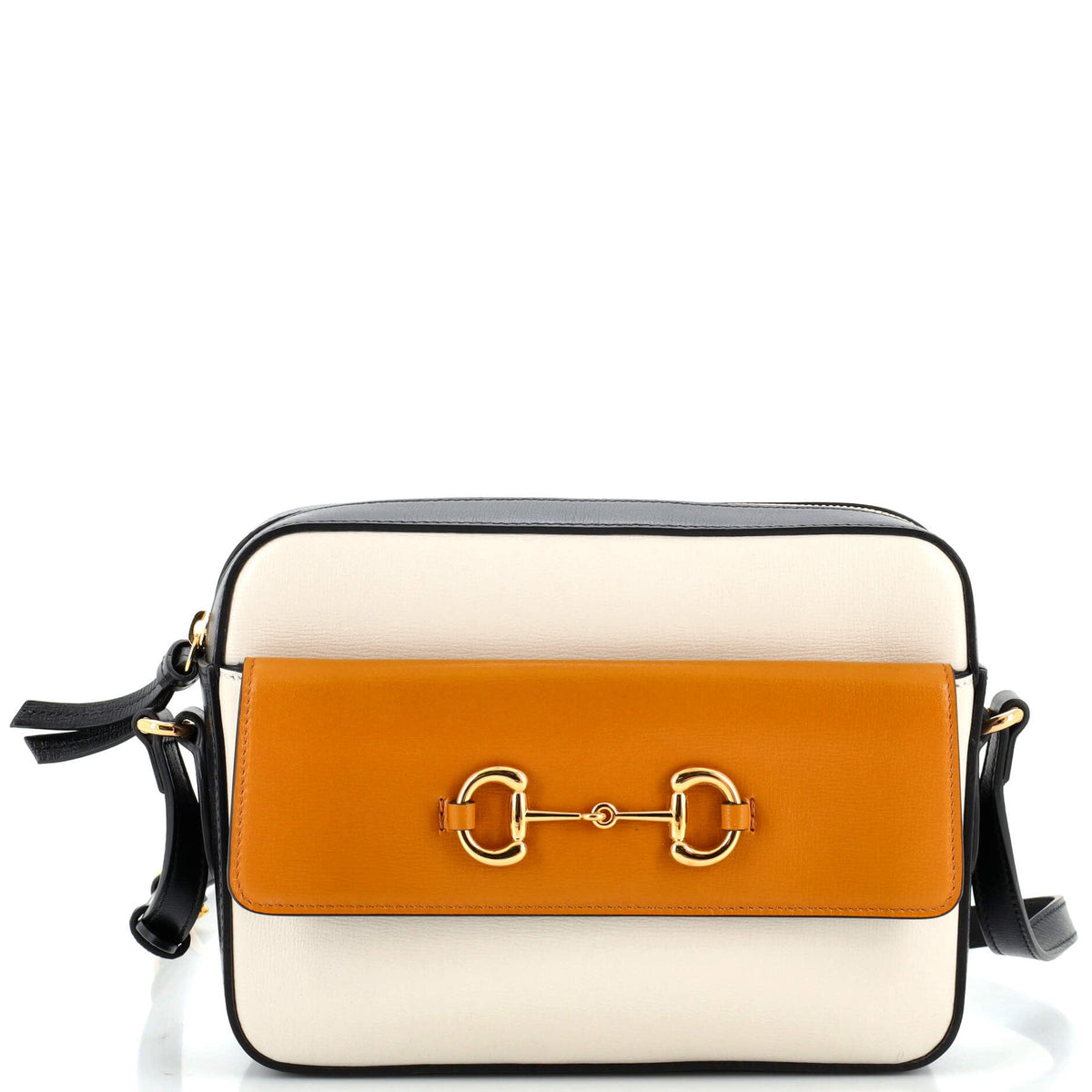 Gucci GUCCI Horsebit 1955 Flap Pocket Camera Bag Leather Small