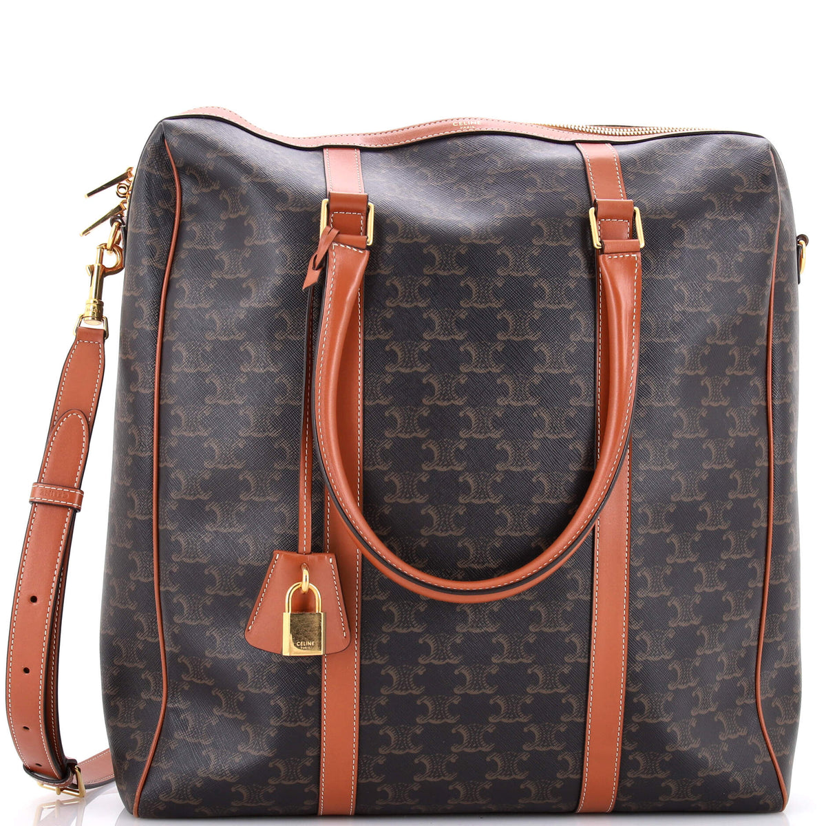 Celine CELINE Boston Bag Triomphe Coated Canvas Vertical