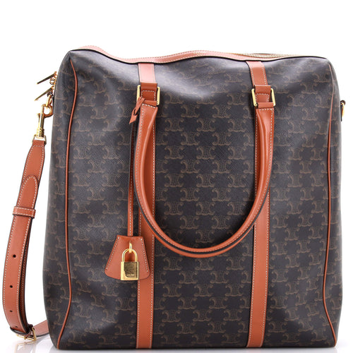 CELINE Boston Bag Triomphe Coated Canvas Vertical