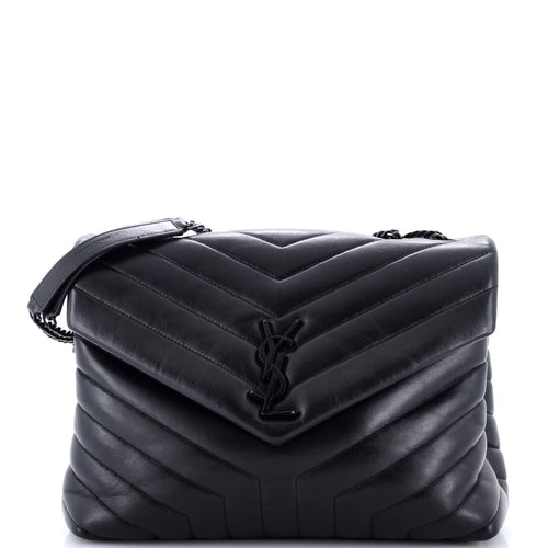 Loulou Shoulder Bag Matelasse Chevron Leather Medium