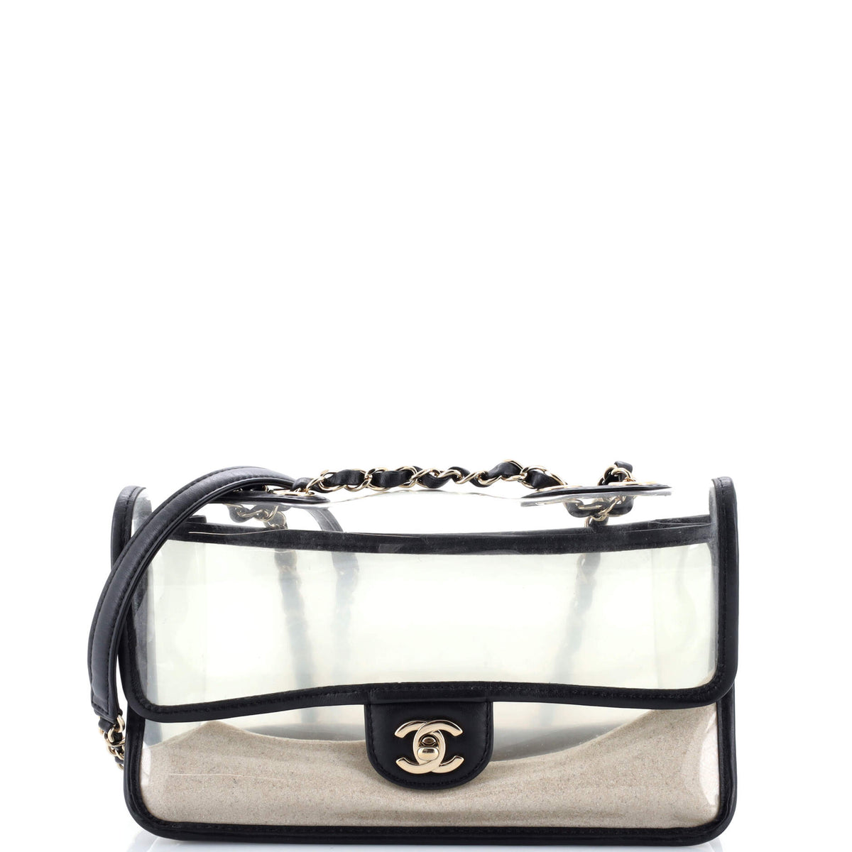 Chanel CHANEL Sand By The Sea Flap Bag PVC with Lambskin Medium