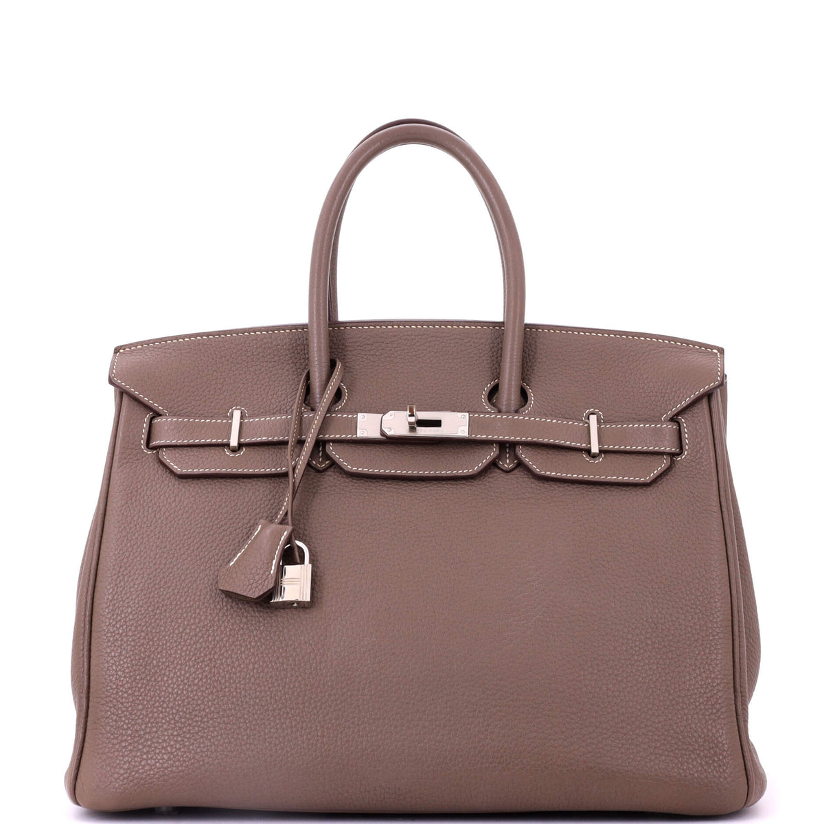 Herm?s Birkin Handbag Grey Togo with Palladium Hardware 35