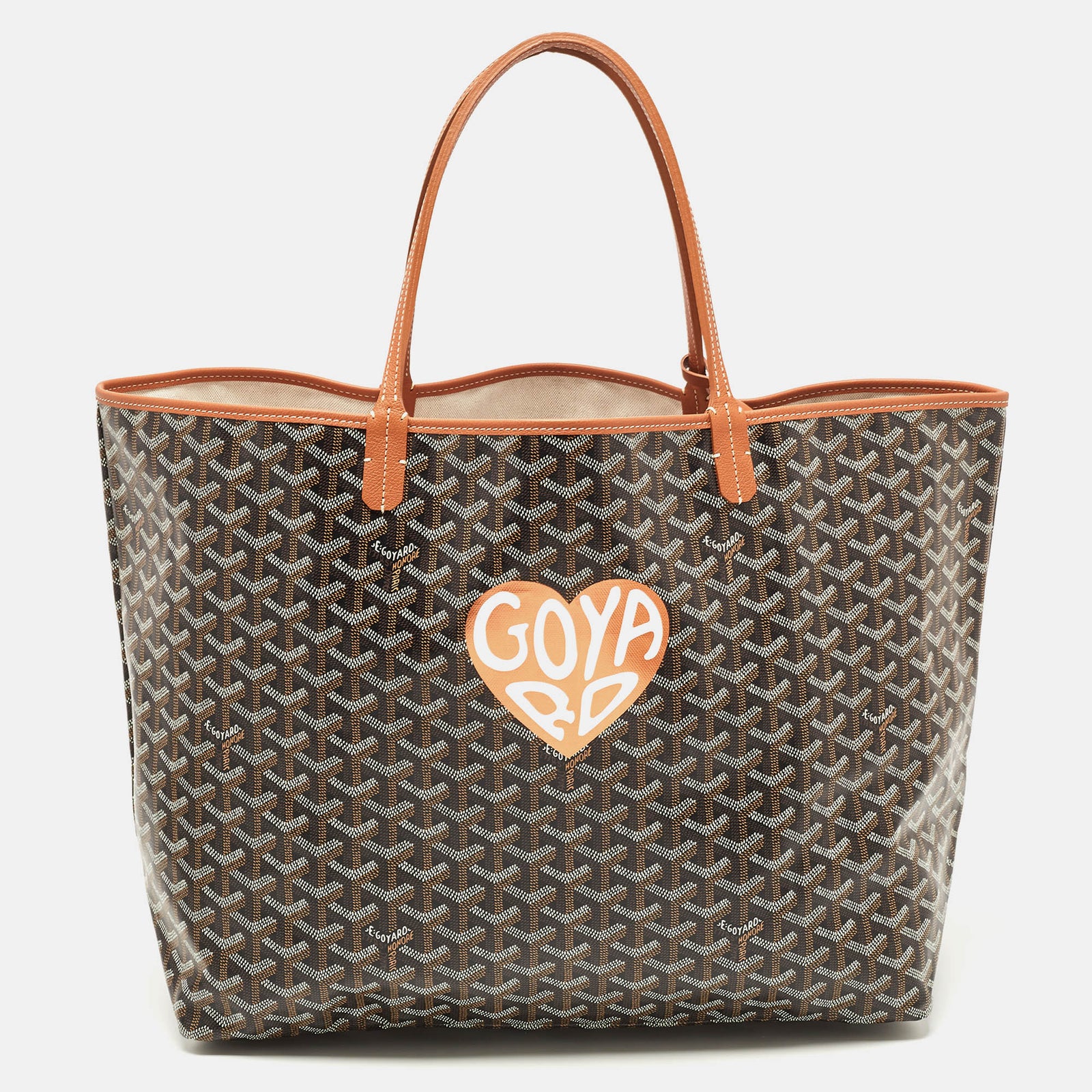 Goyard Brown Goyardine Coated Canvas and Leather Coeur Saint Louis GM Tote