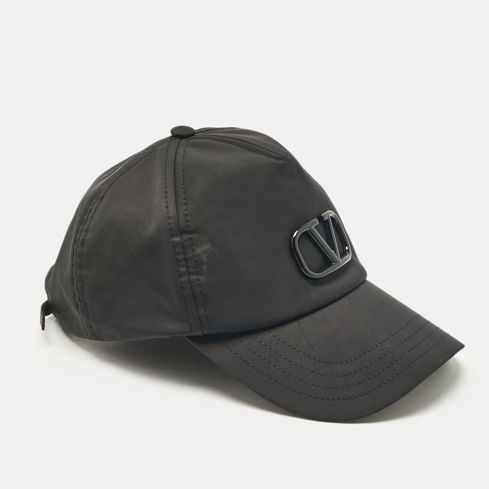 Valentino Black V-Logo Baseball Cap S