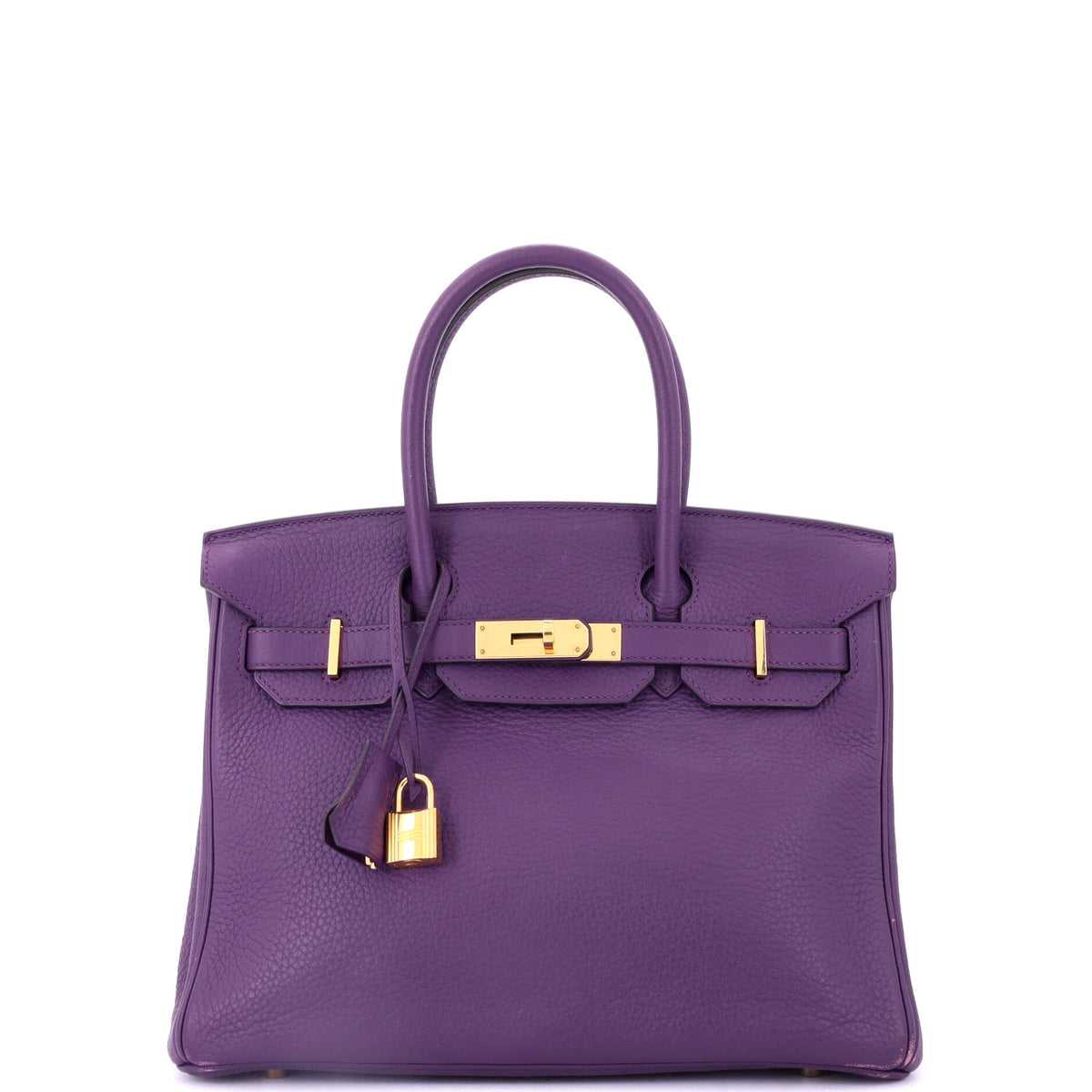 Herm?s Birkin Handbag Ultraviolet Togo with Gold Hardware 30