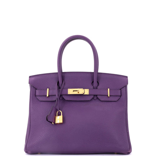 Birkin Handbag Ultraviolet Togo with Gold Hardware 30
