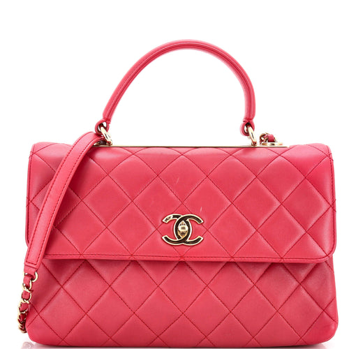 CHANEL Trendy CC Top Handle Bag Quilted Lambskin Medium