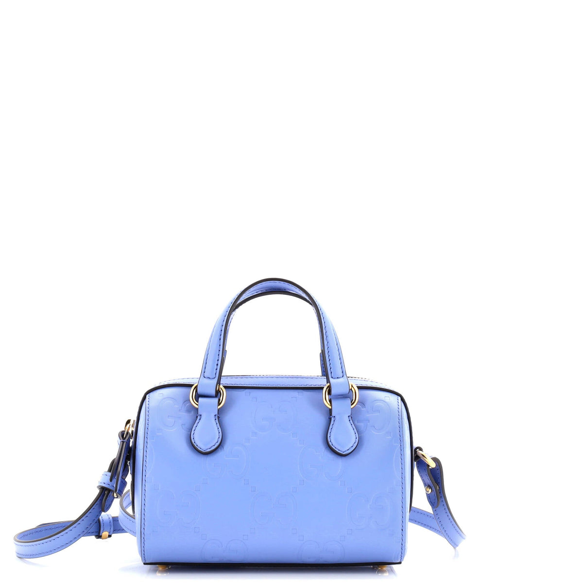 Gucci GUCCI Convertible Top Handle Bag Jumbo GG Embossed Leather Mini