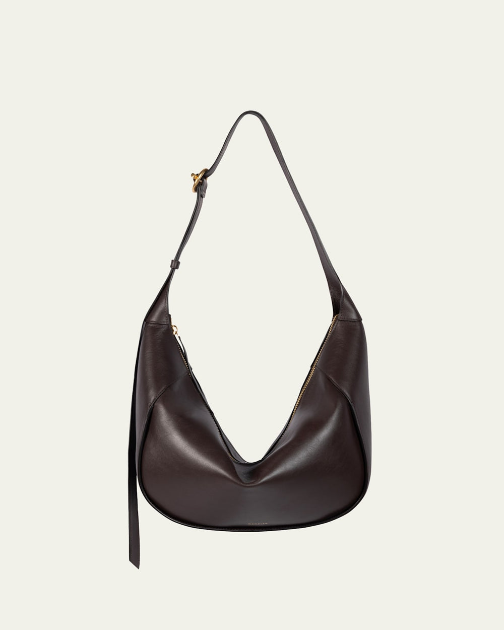 Maggie Zip Leather Hobo Bag