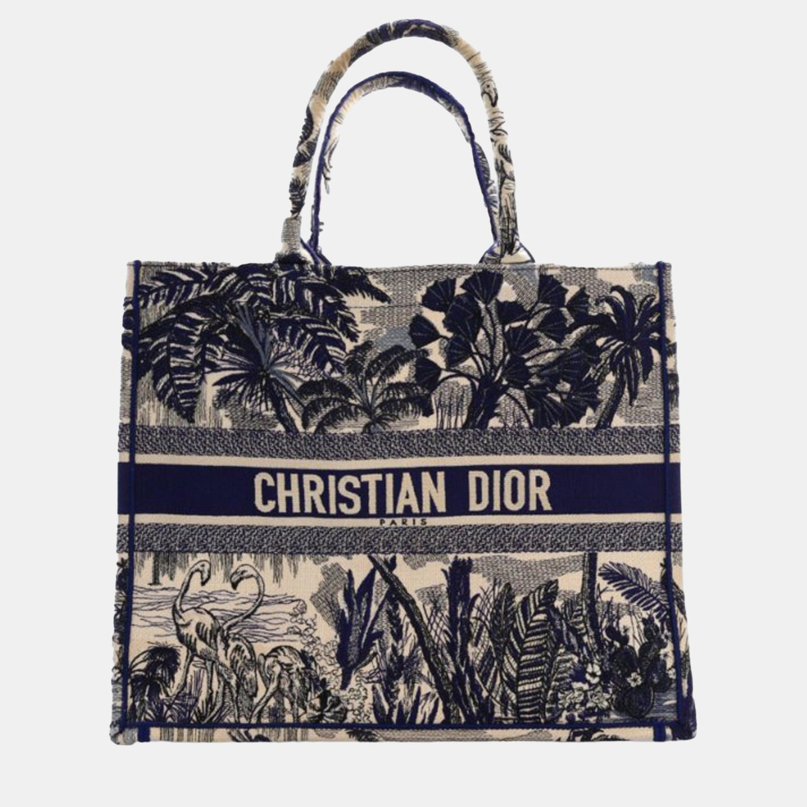 Dior Multicolour Large Flamingo Palm Book Tote