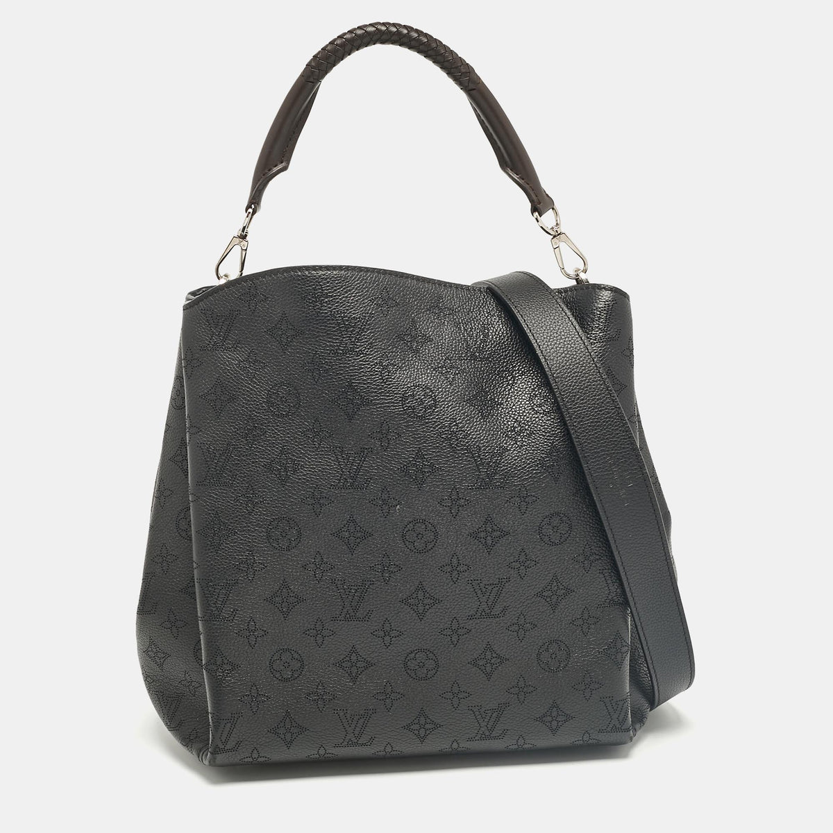 Louis Vuitton Black Monogram Mahina Leather Babylone PM Bag