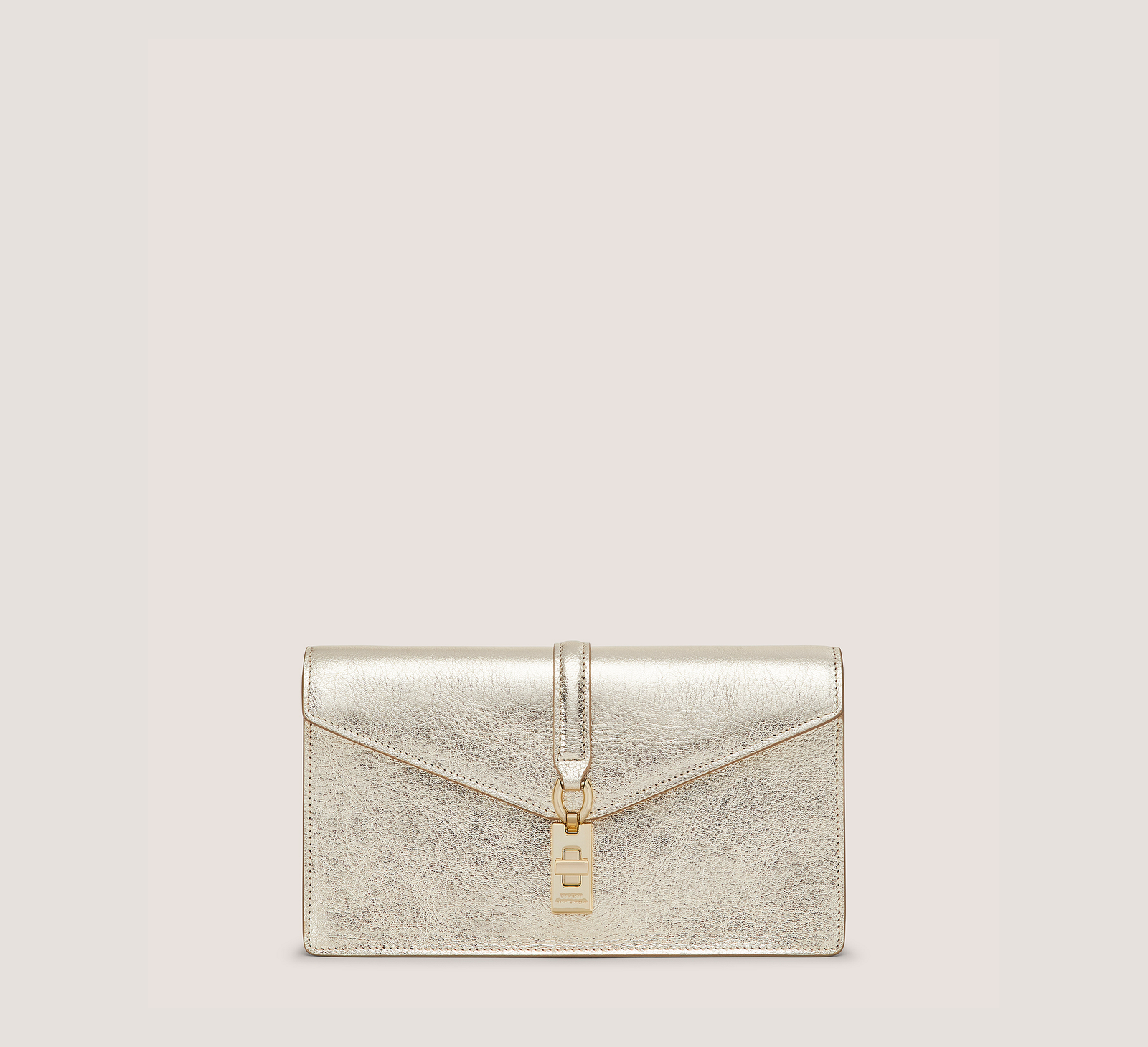 Stuart Weitzman Sacs à main Milan Loveletter Clutch, cuir métallisé or clair, taille : U sans dimension