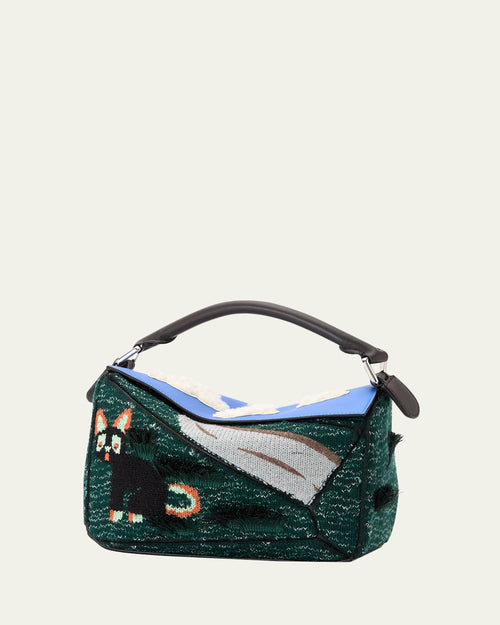 x Louis Wain Puzzle Futurist Cats Knit Top-Handle Bag