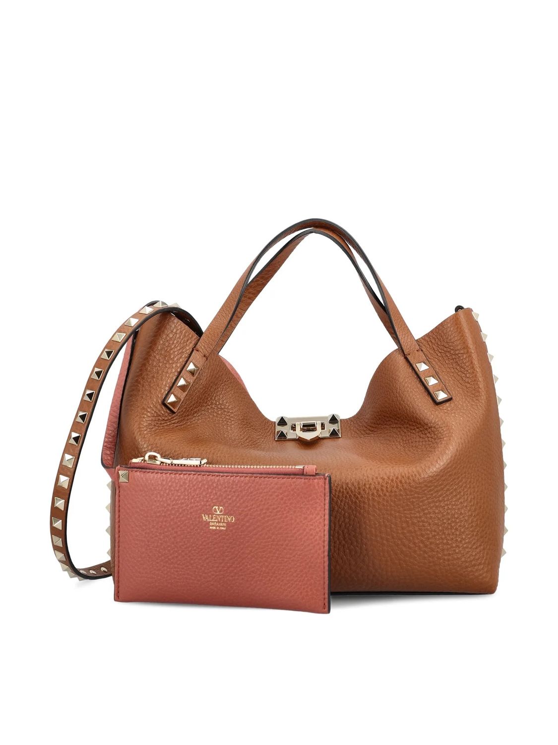 Valentino Women's Small Rockstud Bag in Tobaccoros | 5W2B0K11VSN