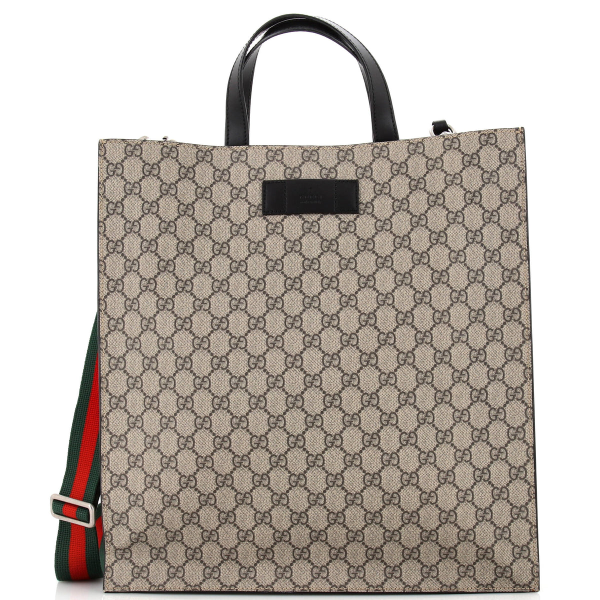 Gucci GUCCI Convertible Soft Open Tote GG Coated Canvas Tall