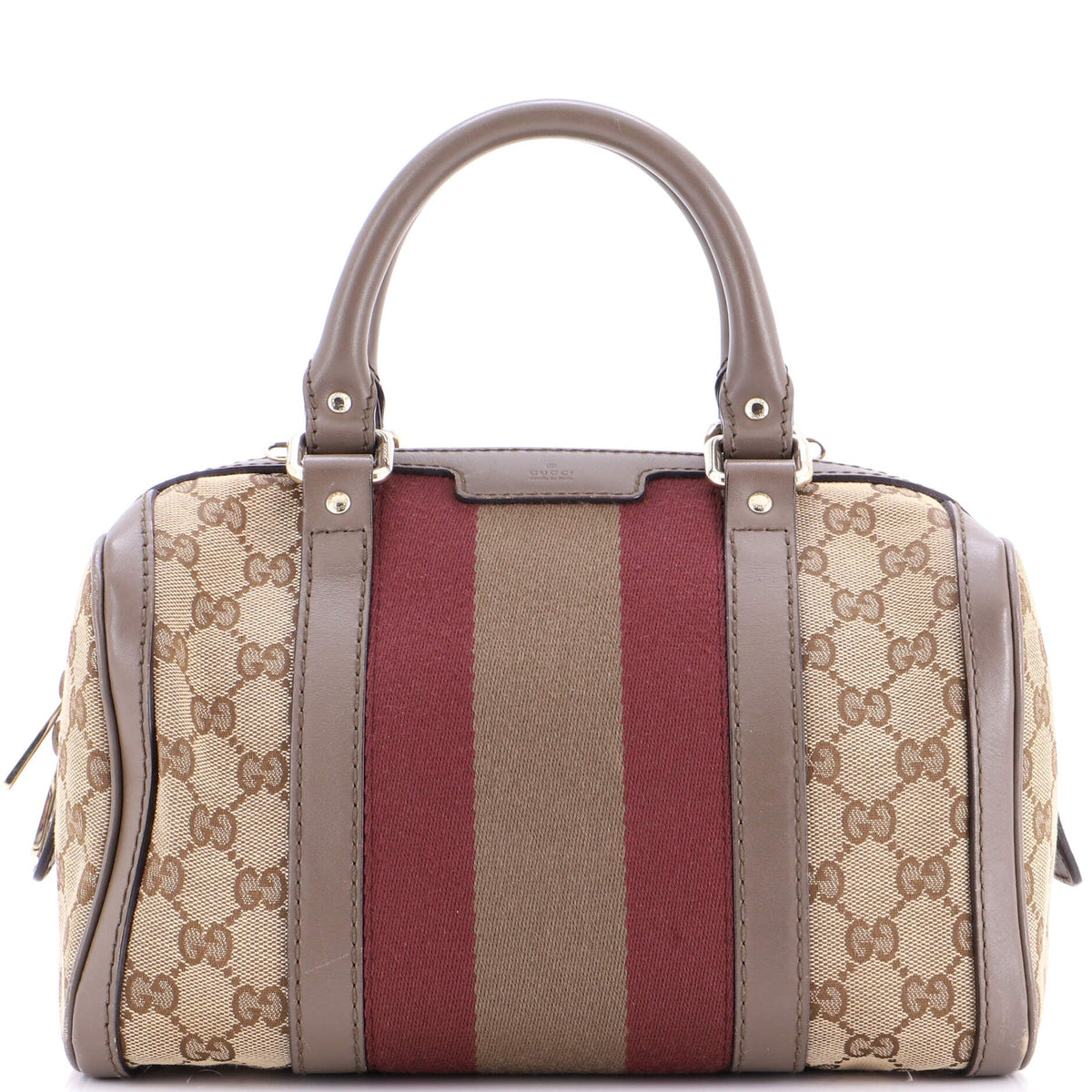 Gucci GUCCI Vintage Web Boston Bag GG Canvas Small