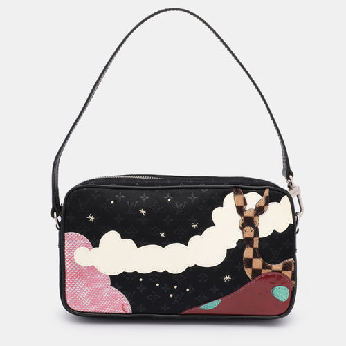 Black Monogram Satin Conte De Fees Pochette Bag