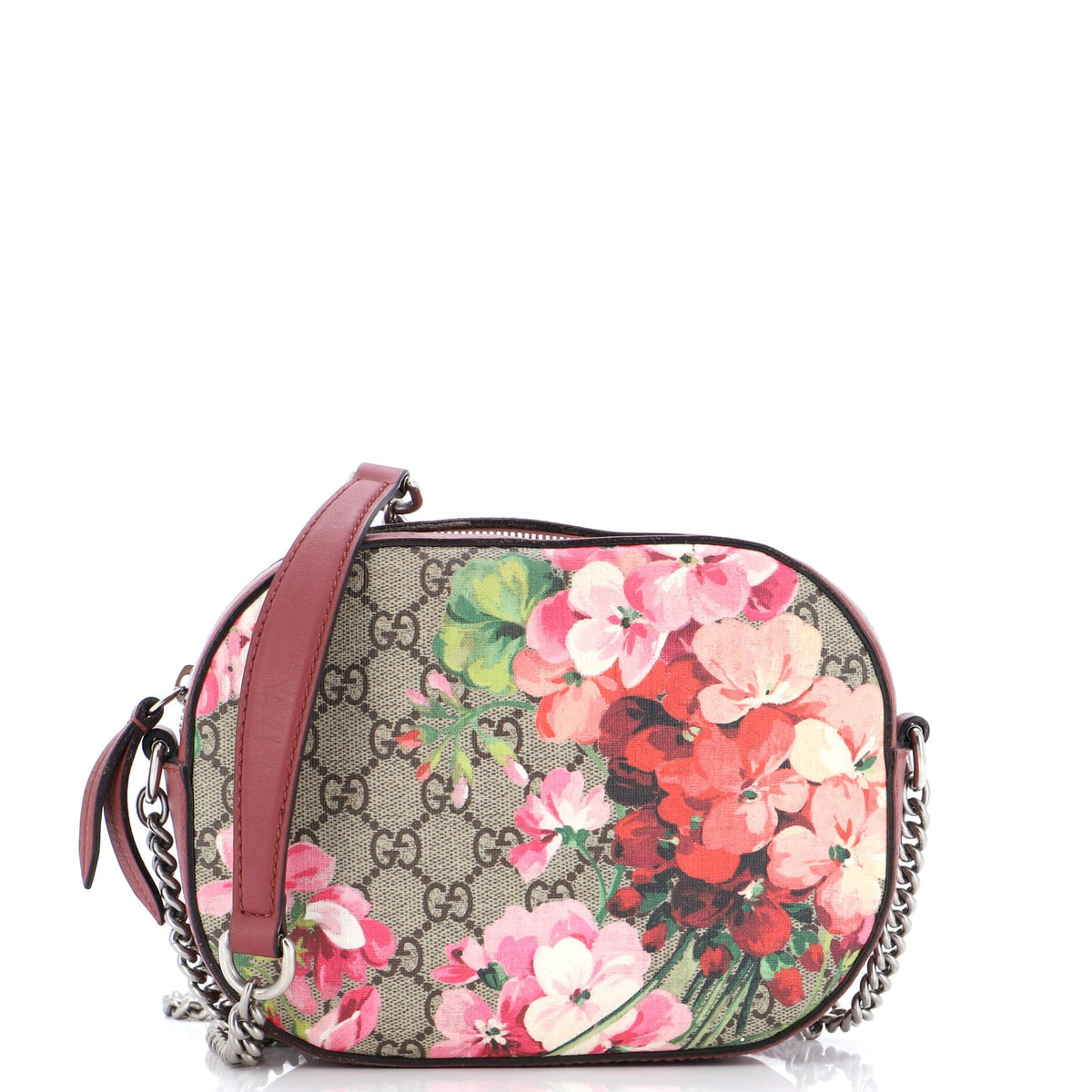 Gucci GUCCI Chain Crossbody Bag Blooms Print GG Coated Canvas Mini