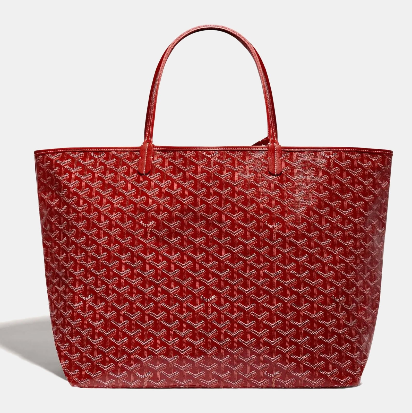 Goyard Red Goyardine Coated Canvas and Leather Saint Louis GM Tote