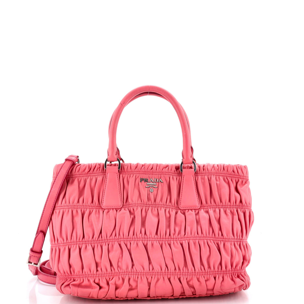 Prada PRADA Gaufre Convertible Tote Nappa Leather Small