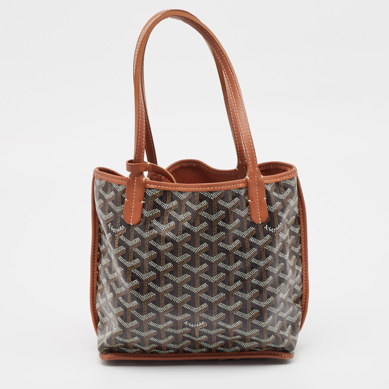 Goyard Braune, wendbare Anjou-Tasche aus beschichtetem Canvas mit Goyardine-Beschichtung