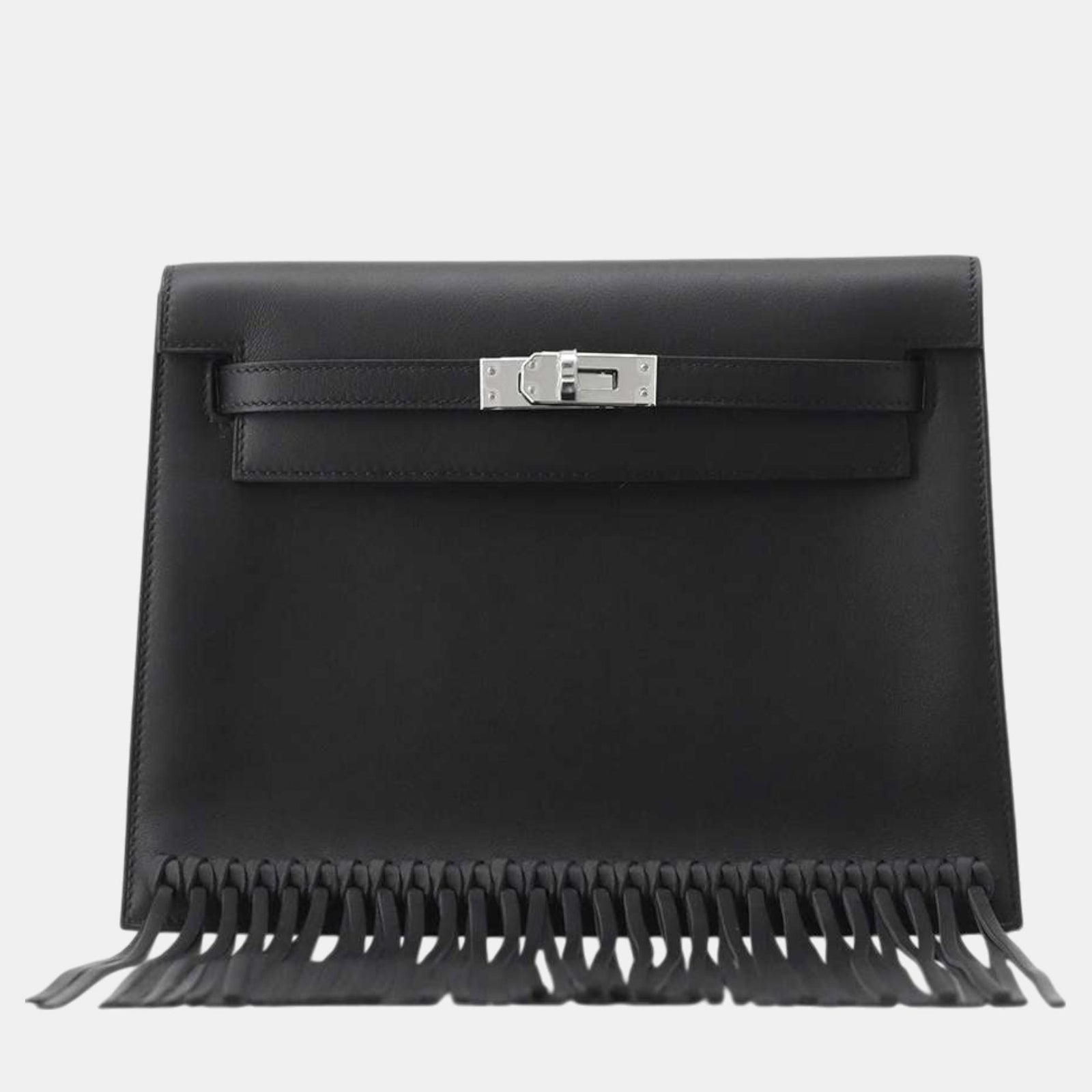 Herm?s Schwarze Swift Kelly Danse Anate Fringe Kelly Danse Gürteltaschen